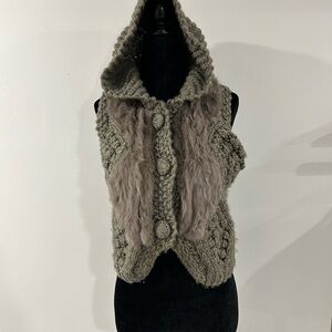 Chunky Knit Vest with Faux Fur